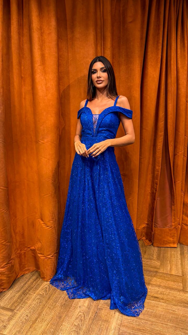 Vestido Longo Ref. 046905 - AZUL ROYAL