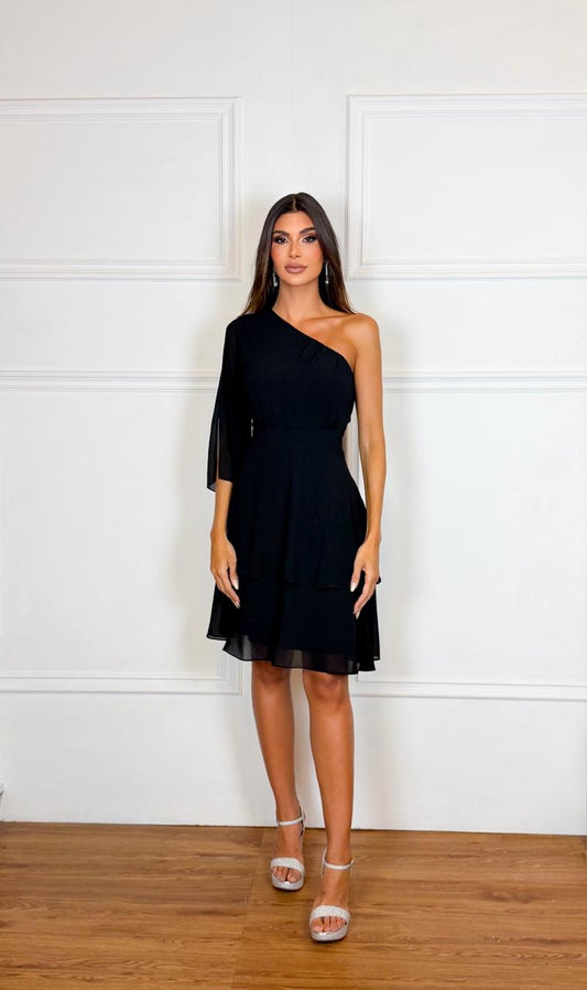 Vestido Crepe Ref. 049072 - PRETO