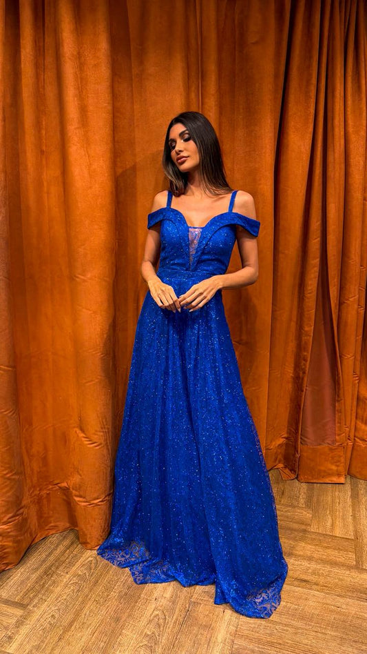 Vestido Longo Ref. 046905 - AZUL ROYAL