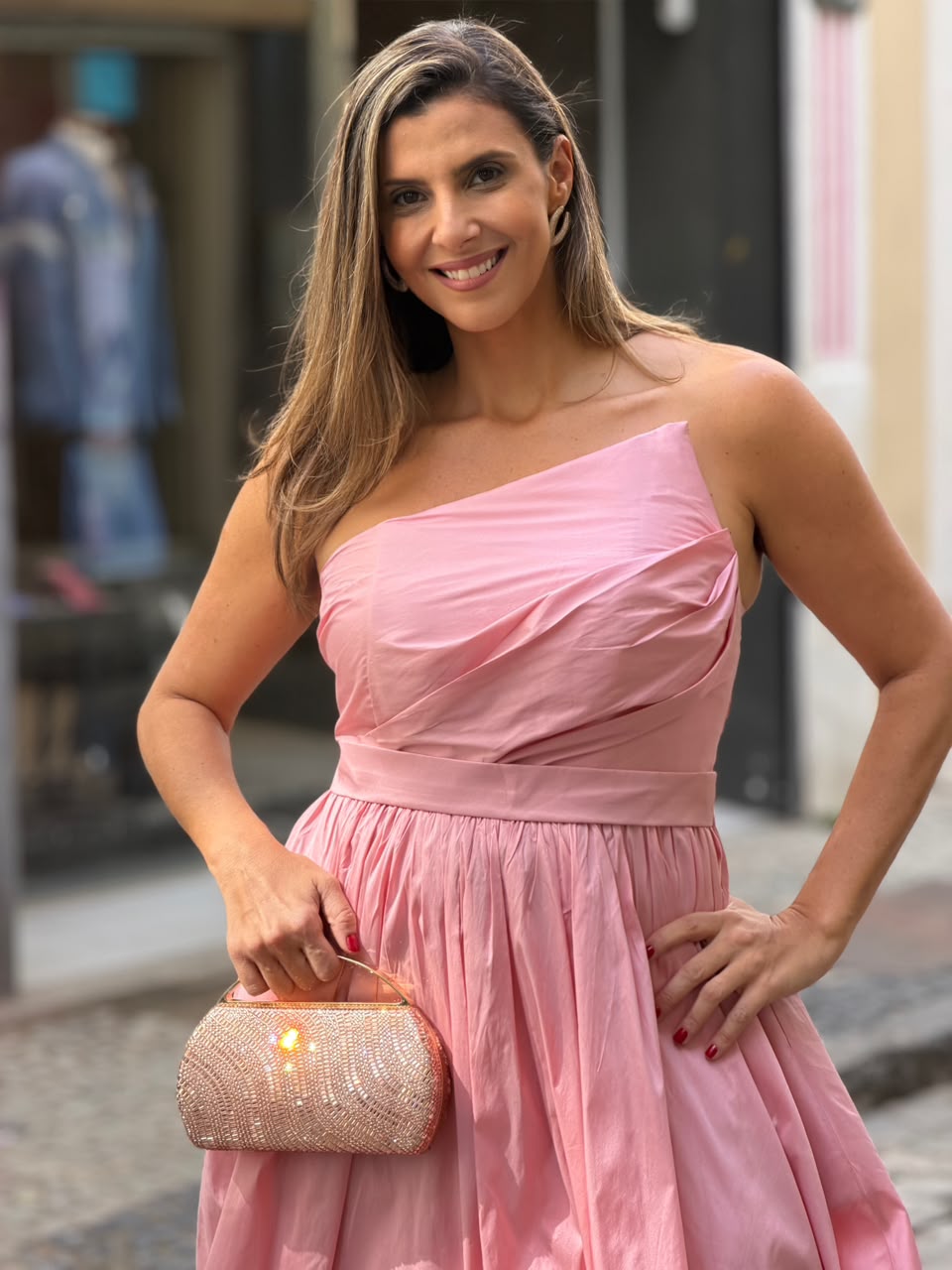 Vestido Tafetá Ref. 049111 - ROSE