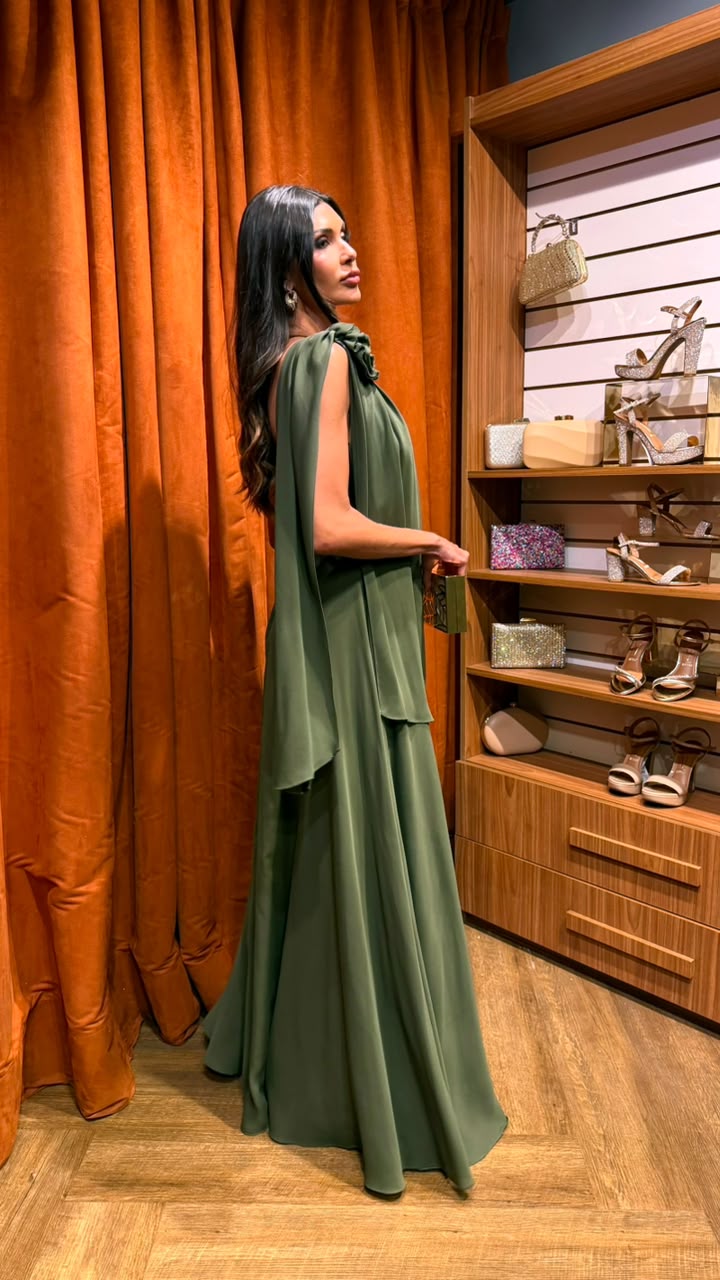 Vestido Longo Ref. 049261 - VERDE OLIVA