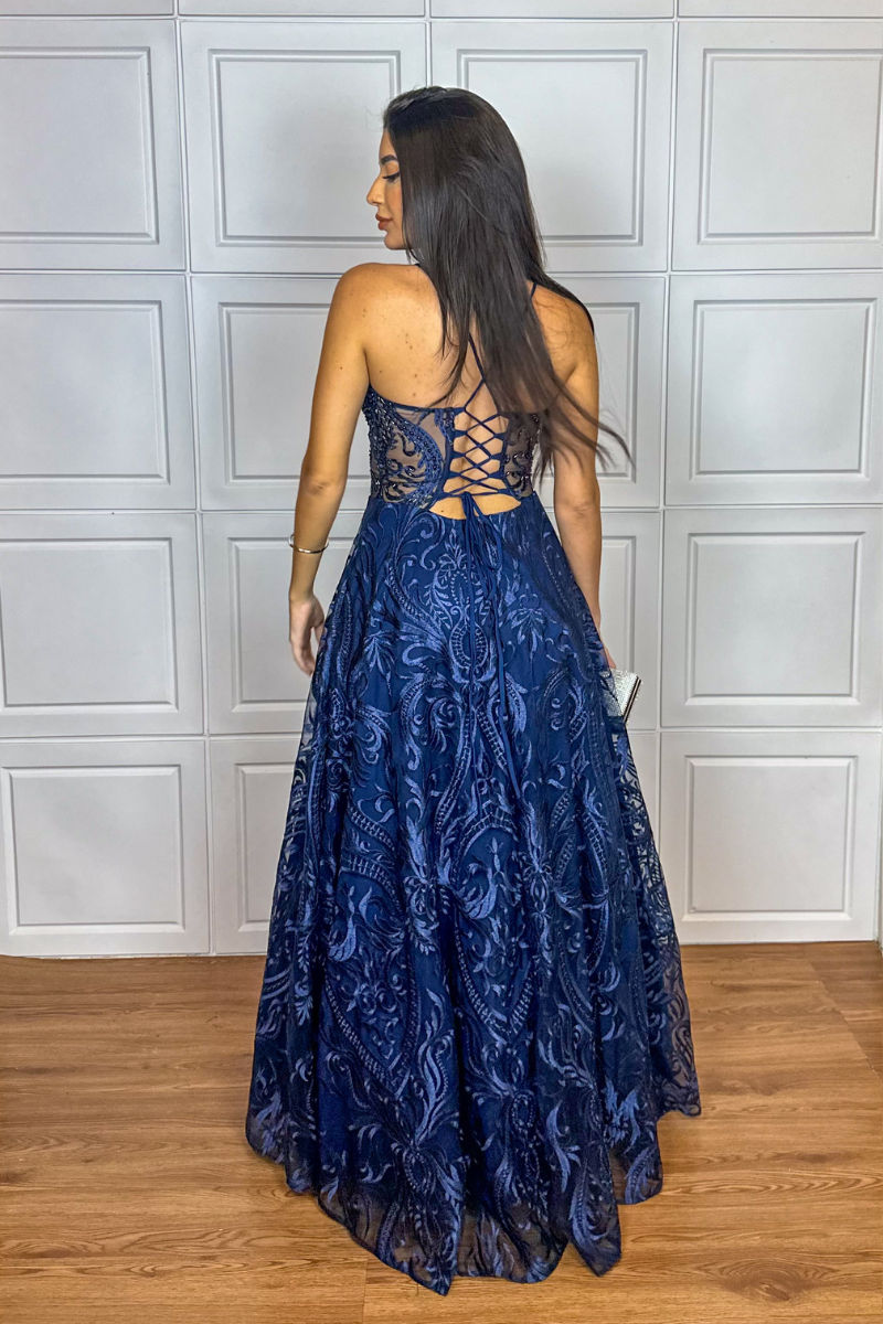 Vestido Guippir Ref. 047799 - MARINHO